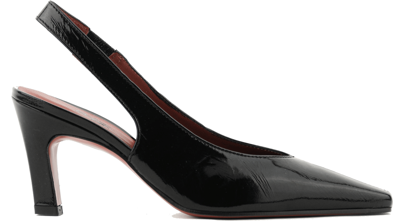 Paul Warmer 90's Square Slingback Black Zwart