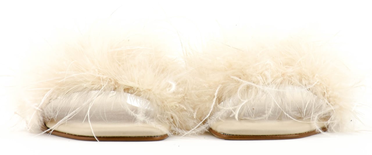 Paul Warmer Feather Slide Off White Wit