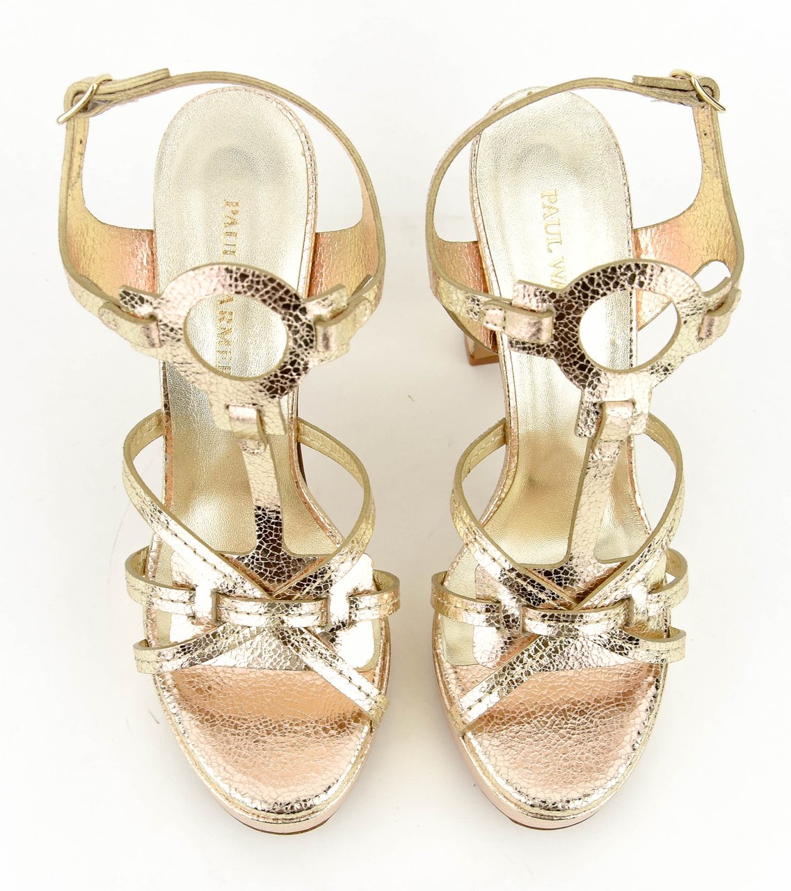 Paul Warmer Paris Sandal Cracked Gold Goud