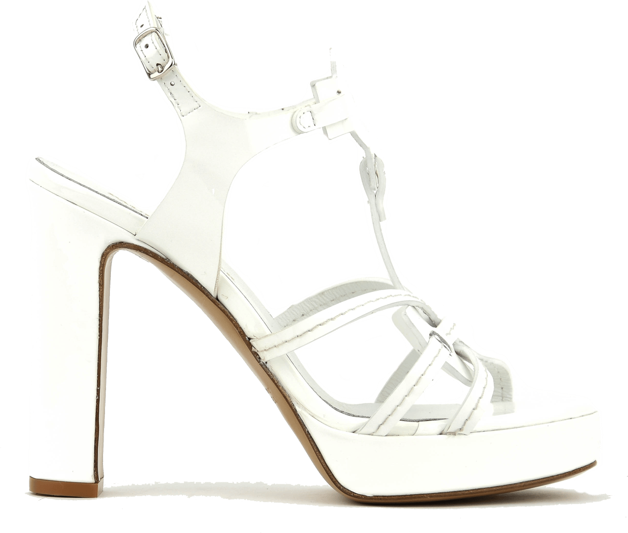 Paul Warmer Paris Sandal Patent White Wit