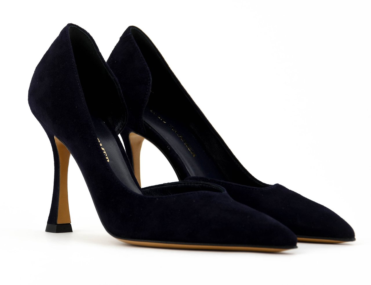 Paul Warmer D'orsay Pump Dark Blue Suede Blauw