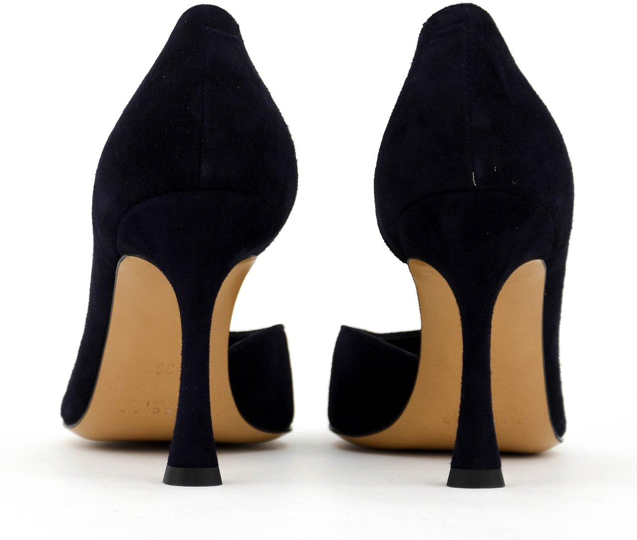 Paul Warmer D'orsay Pump Dark Blue Suede Blauw