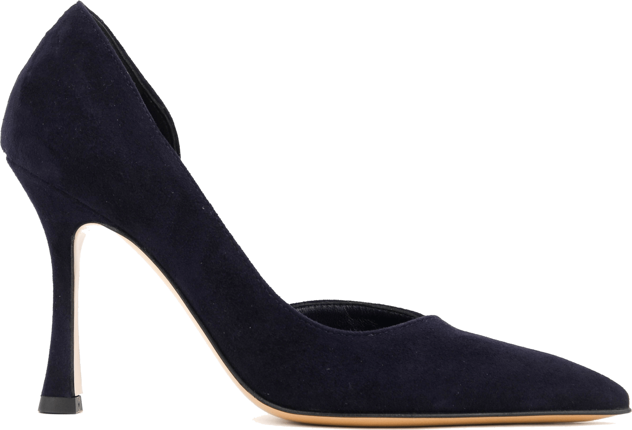 Paul Warmer D'orsay Pump Dark Blue Suede Blauw
