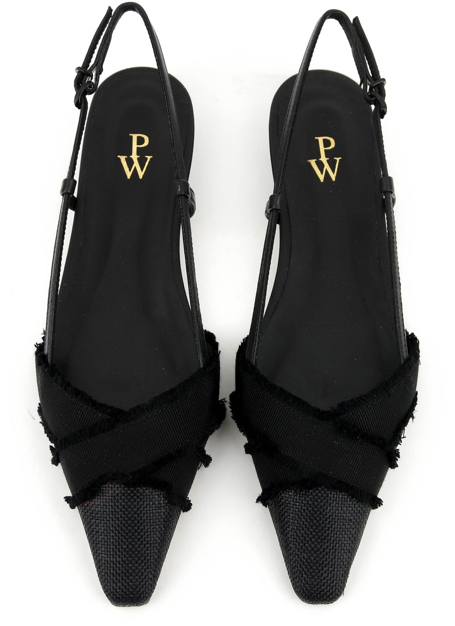 Paul Warmer Iris Flat Sling Ballerina Black Zwart