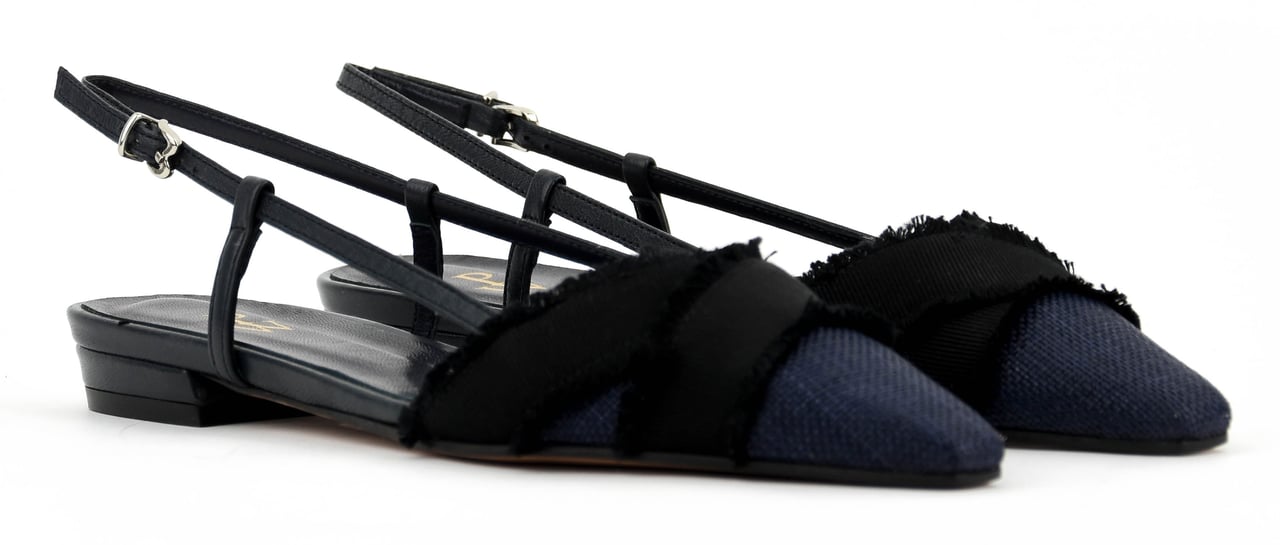 Paul Warmer Iris Flat Sling Ballerina Blue Blauw