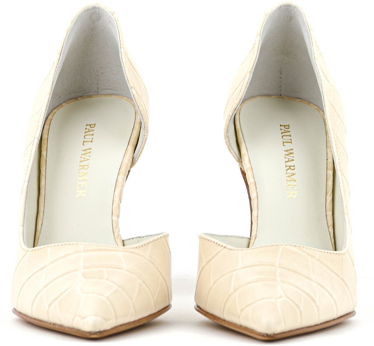 Paul Warmer Paulwarmer D'orsay Pump Offwhite Croc Wit