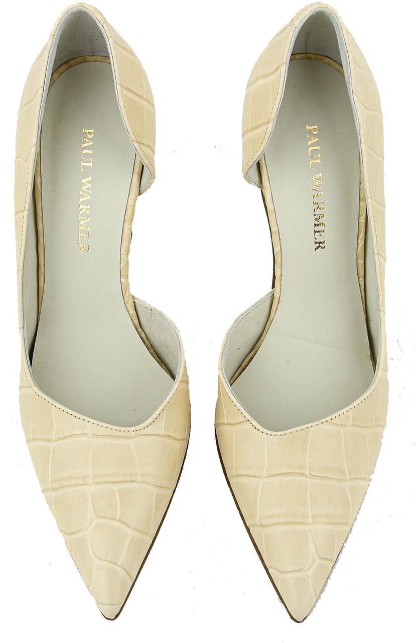 Paul Warmer Paulwarmer D'orsay Pump Offwhite Croc Wit