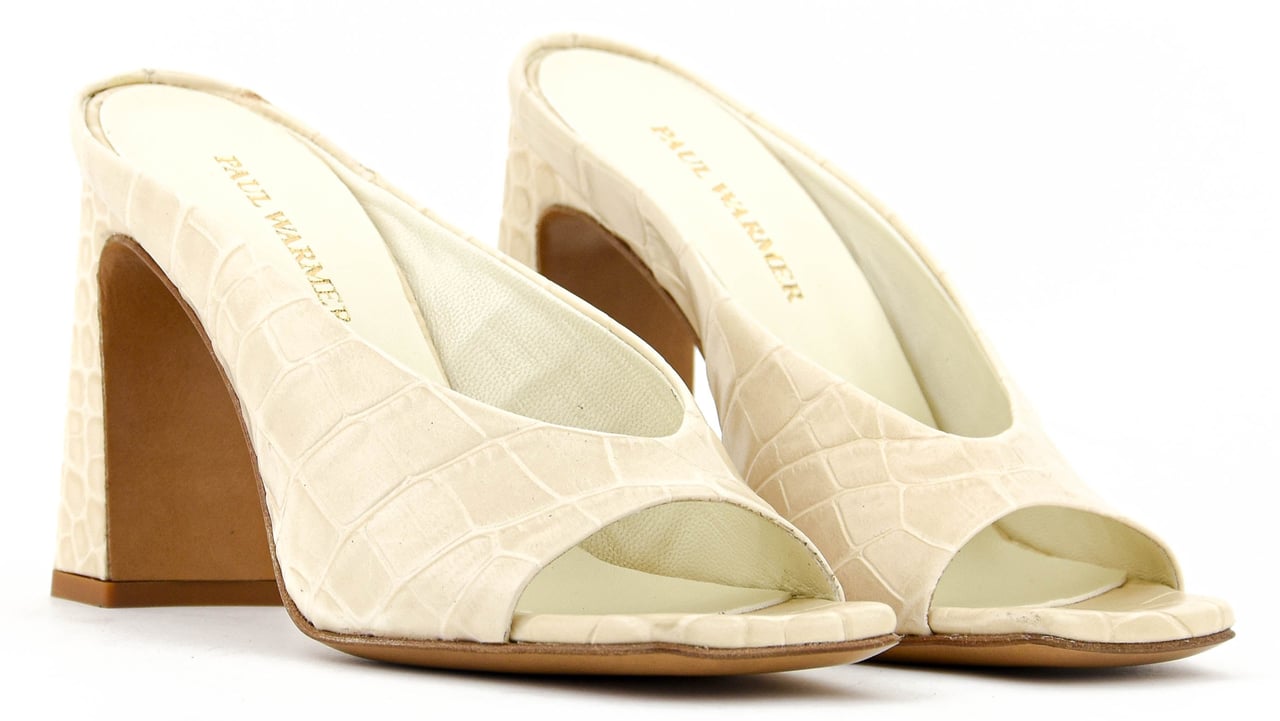 Paul Warmer Paulwarmer Livia Mule Offwhite Croc 95 Wit