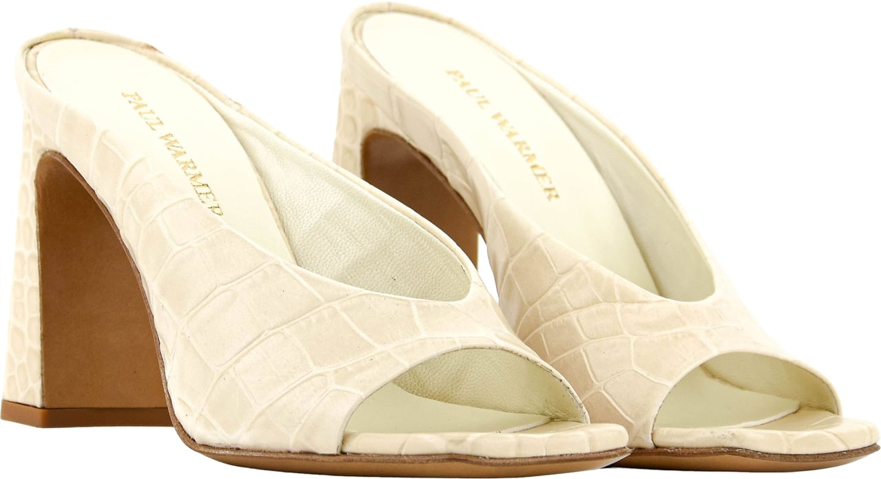 Paul Warmer Paulwarmer Livia Mule Offwhite Croc 95 Wit