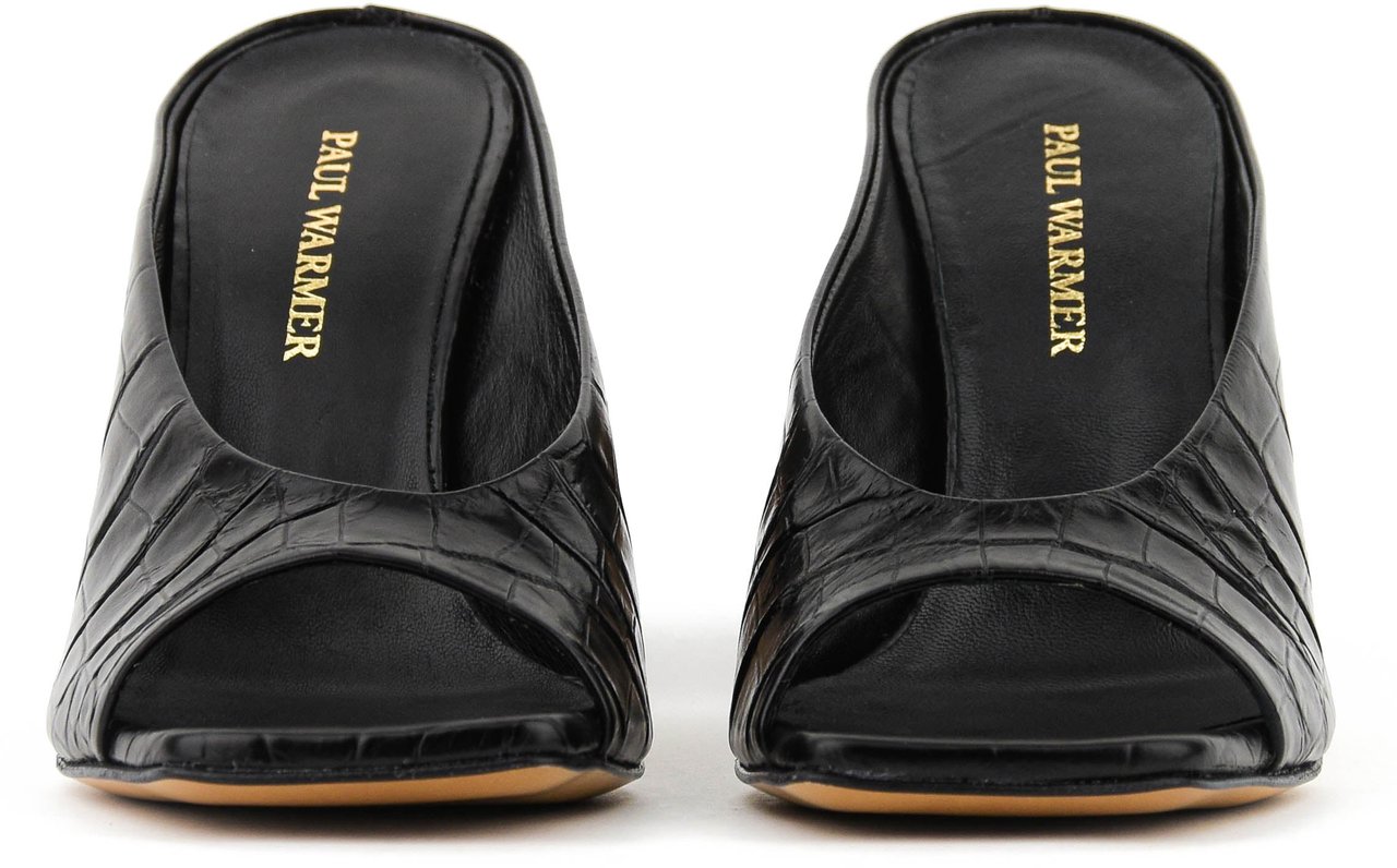Paul Warmer Paulwarmer Livia Mule Black Croc 95 Zwart
