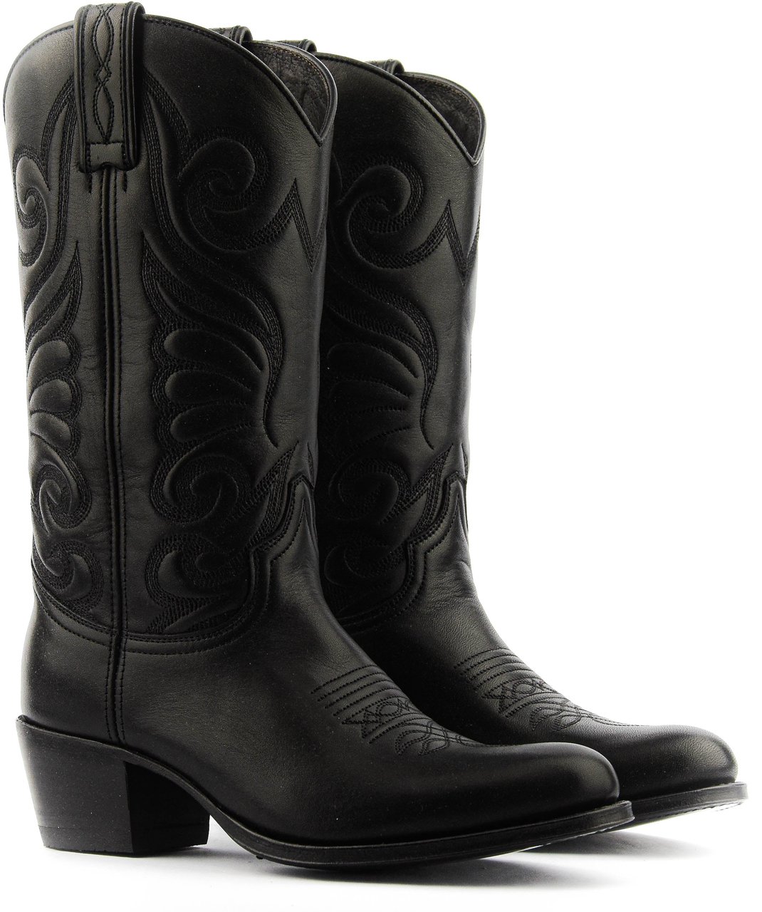 Paul Warmer Bespoke Western Boot Mid Black Zwart