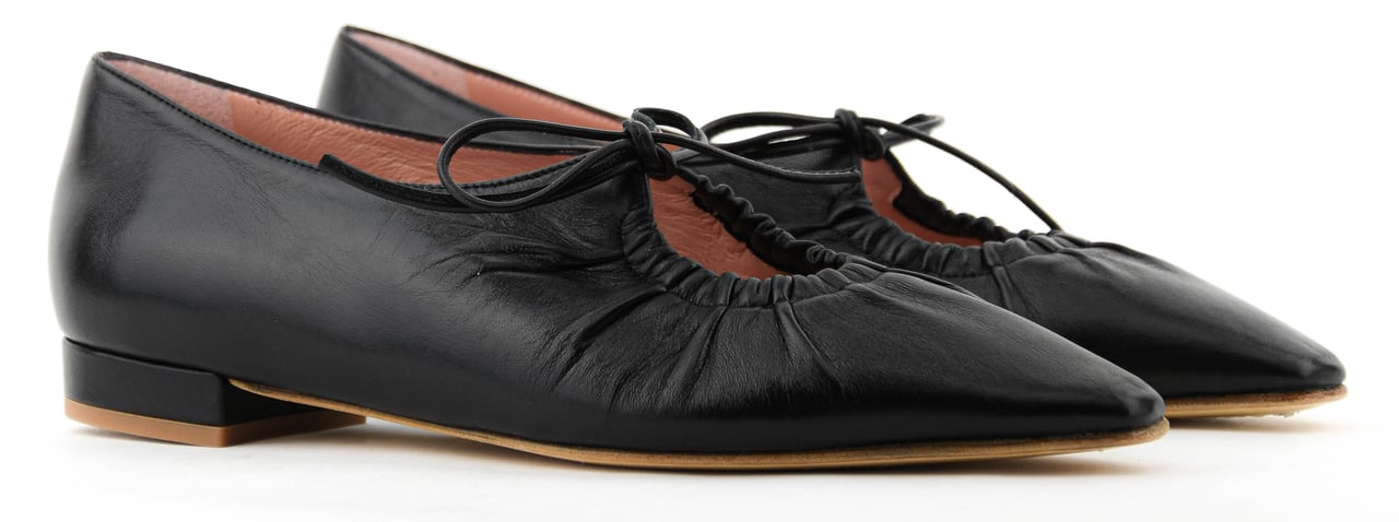 Paul Warmer Elba Drawstring Ballerina Black Zwart