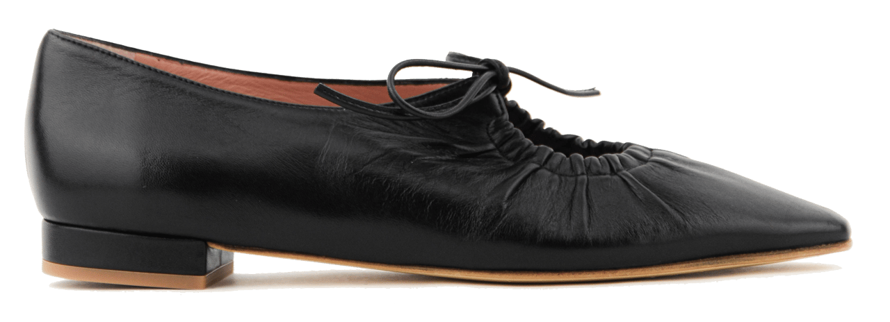Paul Warmer Elba Drawstring Ballerina Black Zwart