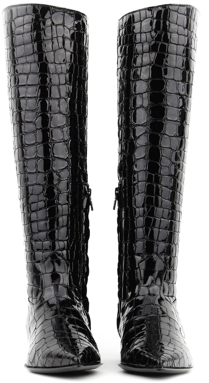 Paul Warmer Paulwarmer Lauren Croc Patent Boot Zwart