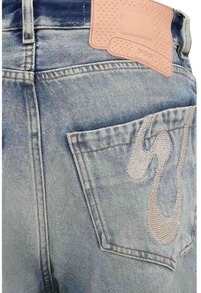 PDF di Domenico Formichetti PDF Channel Blue Viscose Relaxed Fit Jeans Blauw