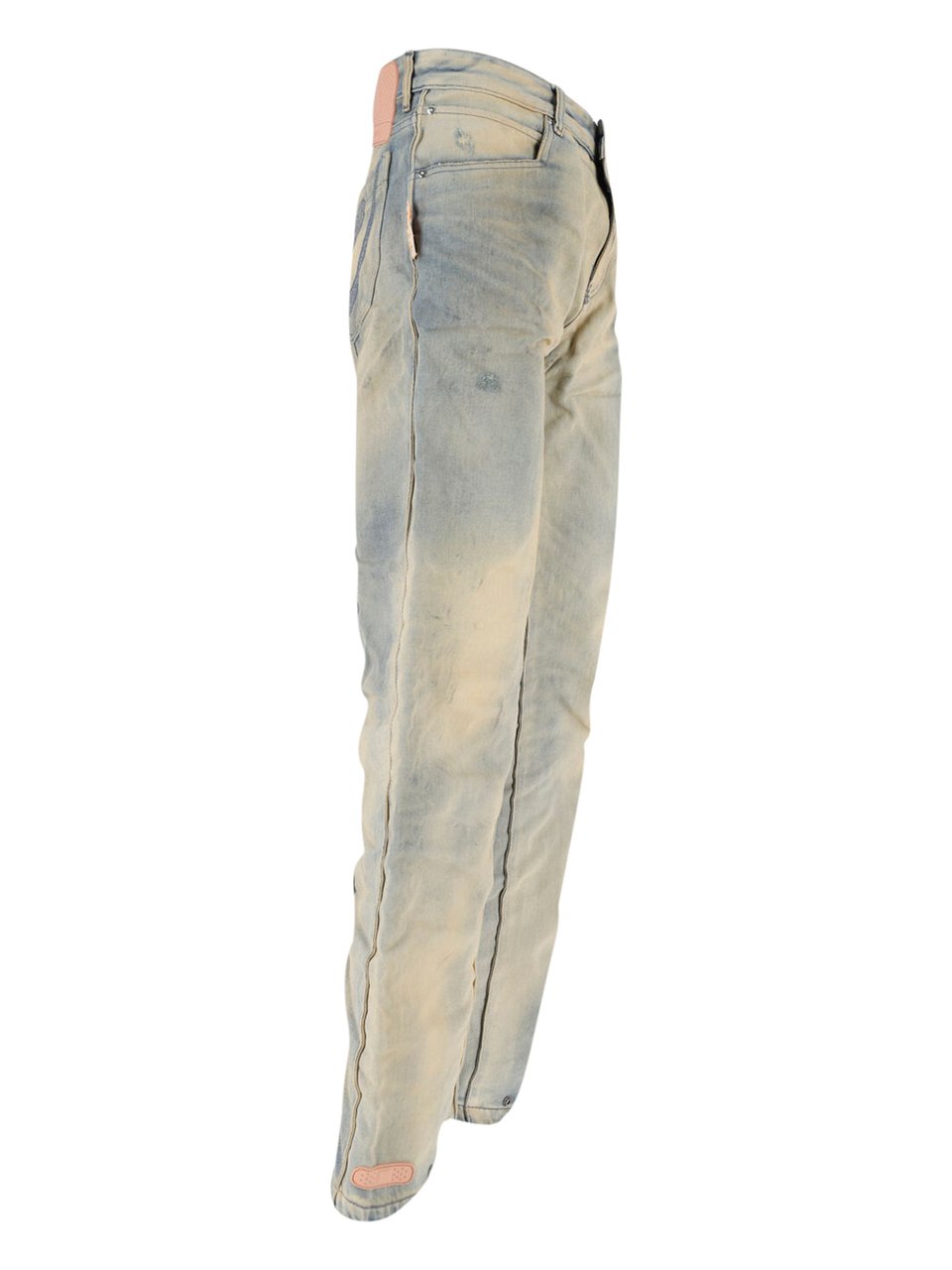 PDF di Domenico Formichetti Beige/Grey Distressed Wide-Leg Denim Jeans Neutraal