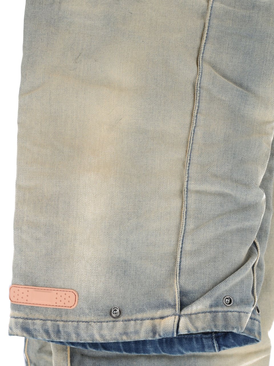 PDF di Domenico Formichetti Beige/Grey Distressed Wide-Leg Denim Jeans Neutraal