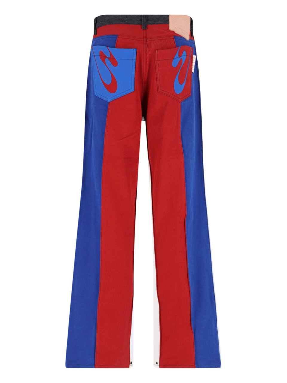 PDF di Domenico Formichetti Black Color-block Wide-Leg Denim Jeans Zwart