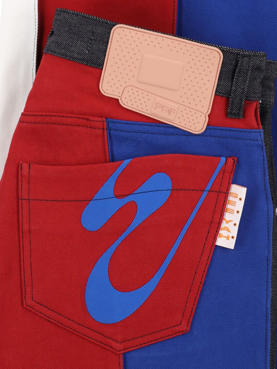PDF di Domenico Formichetti Black Color-block Wide-Leg Denim Jeans Zwart