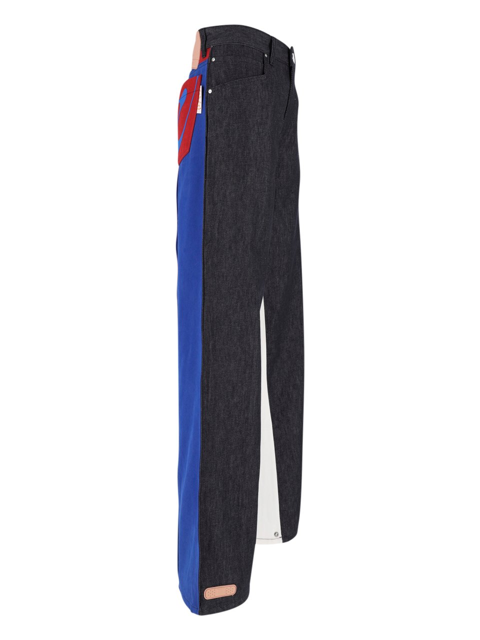 PDF di Domenico Formichetti Black Color-block Wide-Leg Denim Jeans Zwart