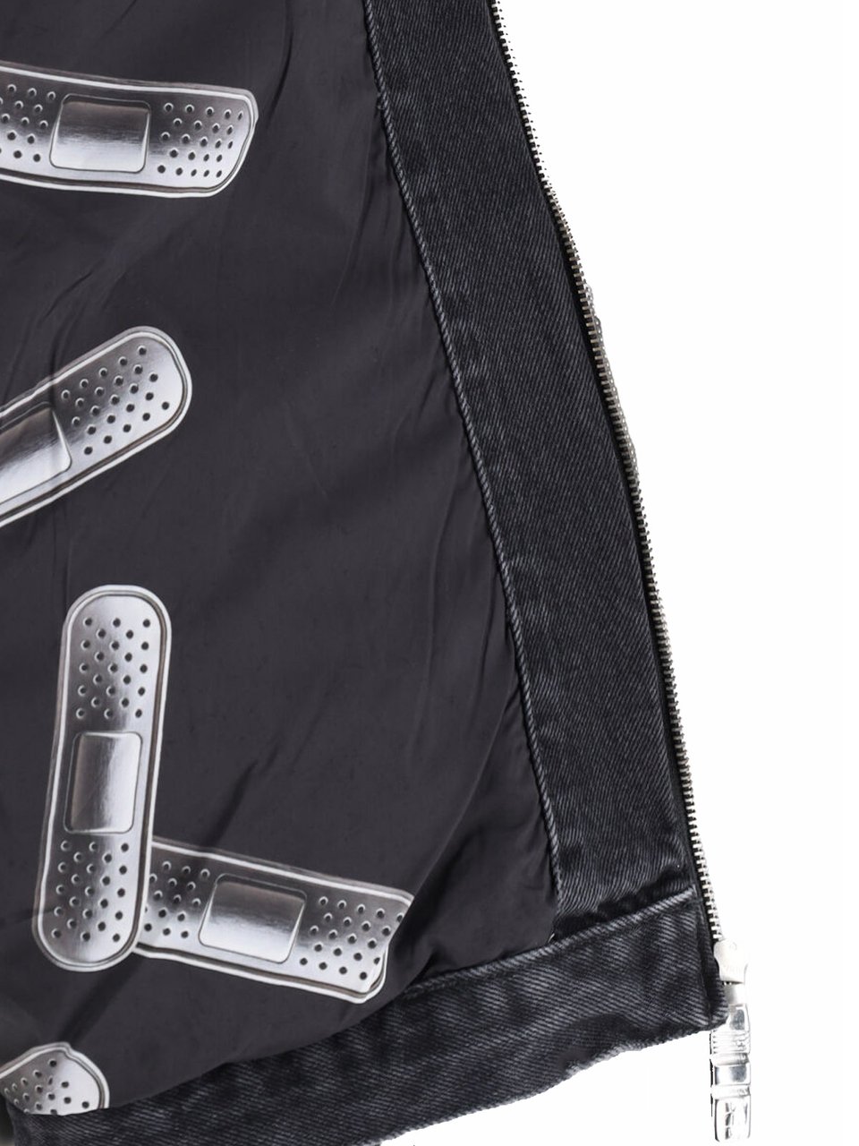 PDF di Domenico Formichetti Black Bandana Print Boxy Denim Jacket Zwart