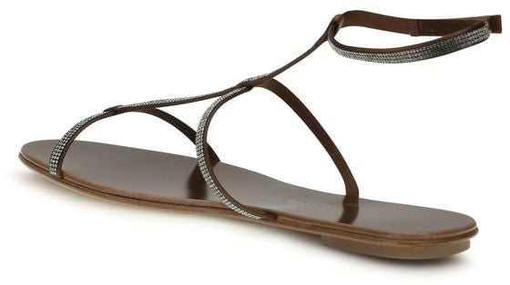 Pedro Garcia Pedro García Brown Calf Leather Bos Taurus Strap-On Sandals Bruin