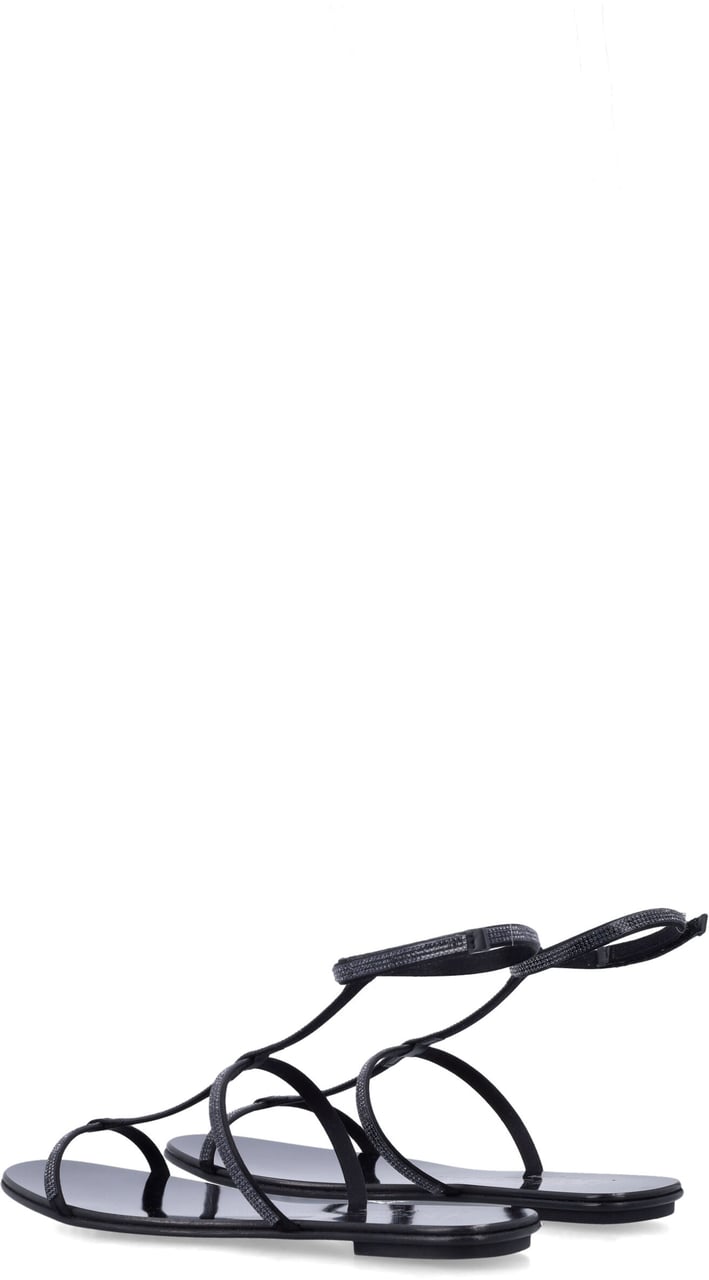 Pedro Garcia Enola Sandals Black Satin Zwart