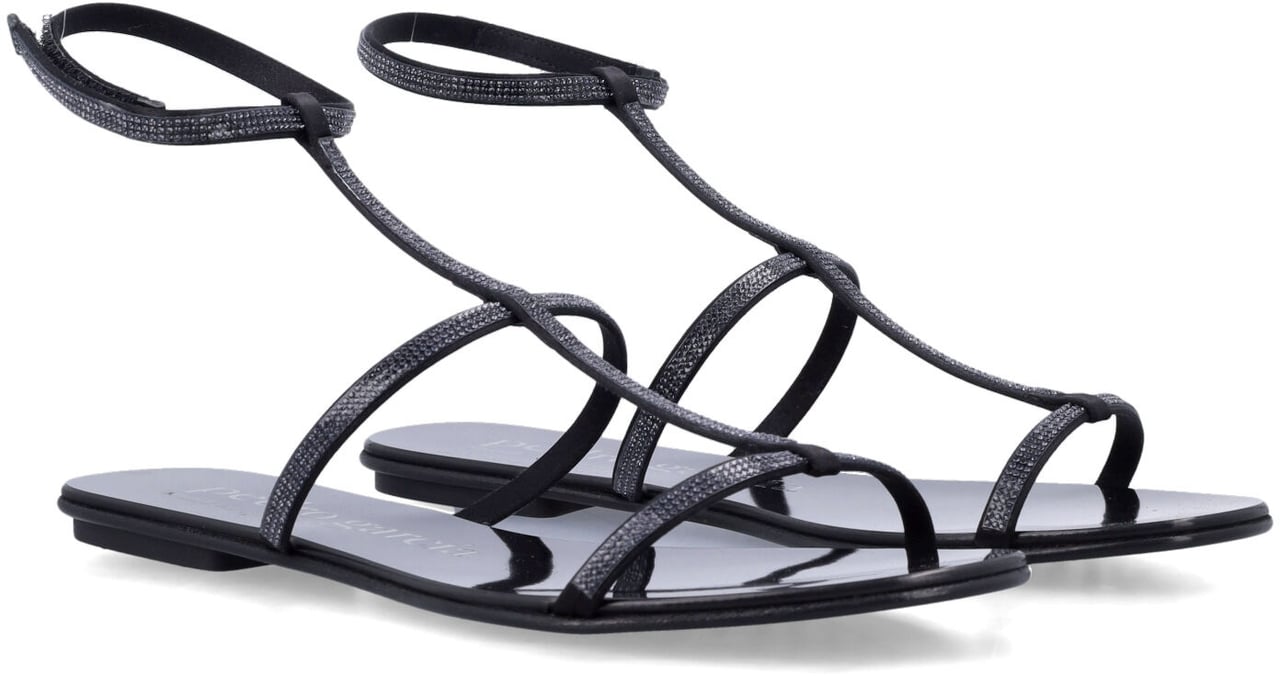 Pedro Garcia Enola Sandals Black Satin Zwart