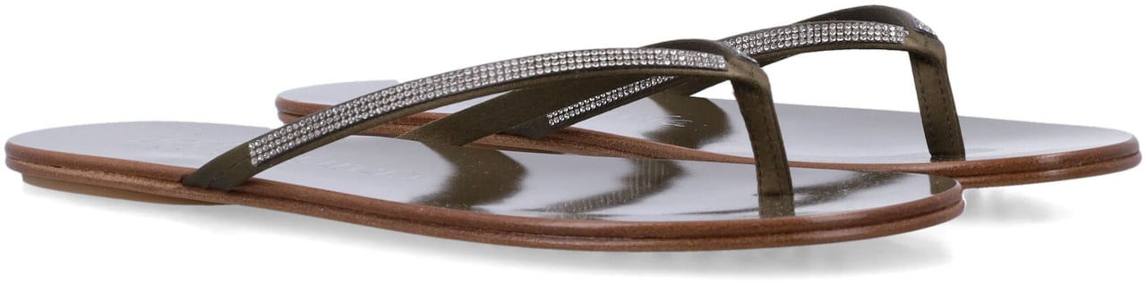Pedro Garcia Prune Sandals Olivade Satin Donkergroen
