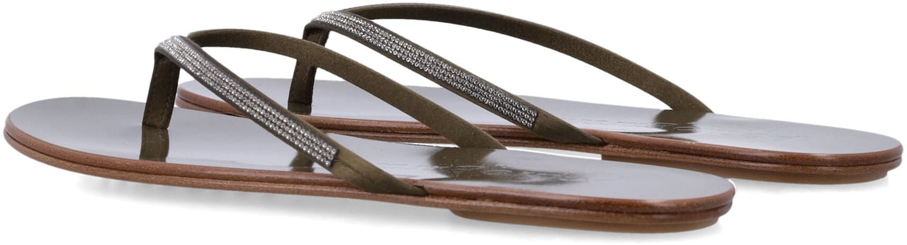 Pedro Garcia Prune Sandals Olivade Satin Donkergroen