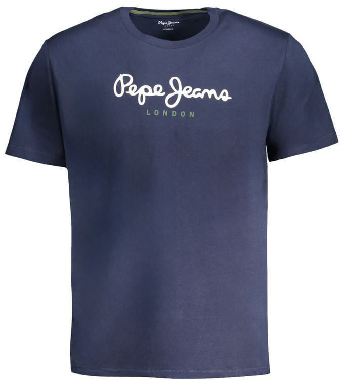 Pepe Jeans Blue Cotton Men T-Shirt Blauw