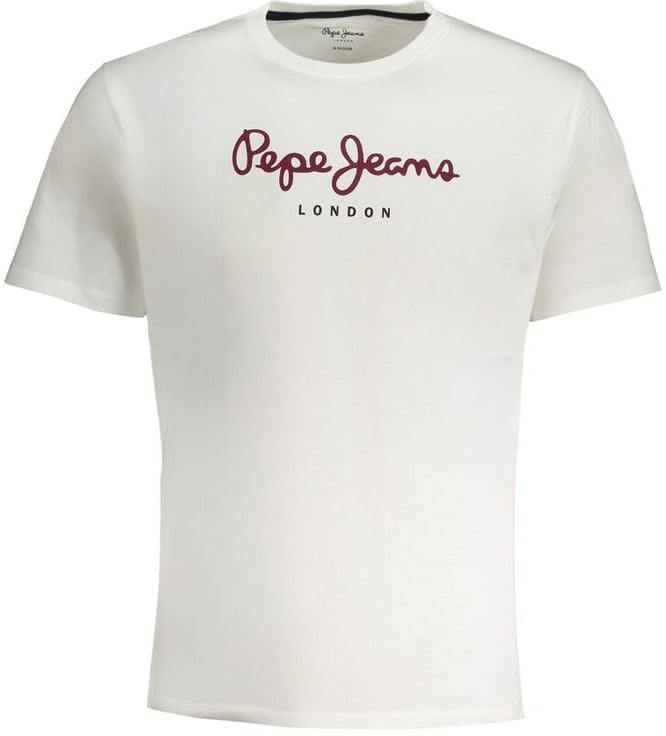 Pepe Jeans Pepe Jeans Bianco Cotton Men T-Shirt Wit