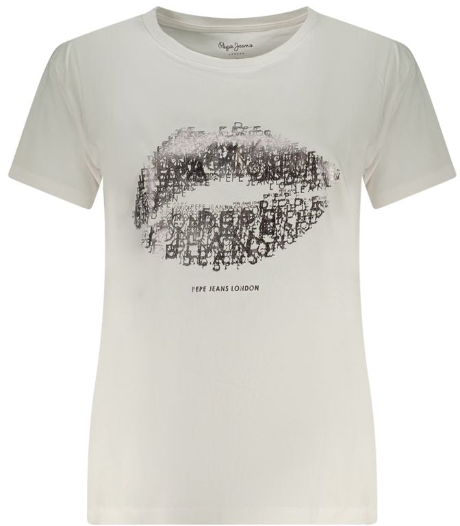 Pepe Jeans Bianco Cotton Women T-Shirt Wit