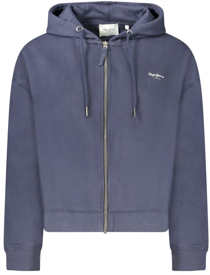 Pepe Jeans Blue Cotton Women's Hoodie Blauw