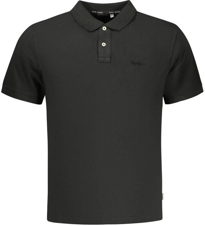 Pepe Jeans Black Cotton Men's Polo Shirt Zwart