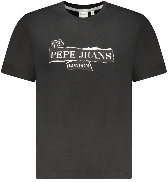 Pepe Jeans Pepe Jeans Black Cotton Men's T-Shirt Zwart