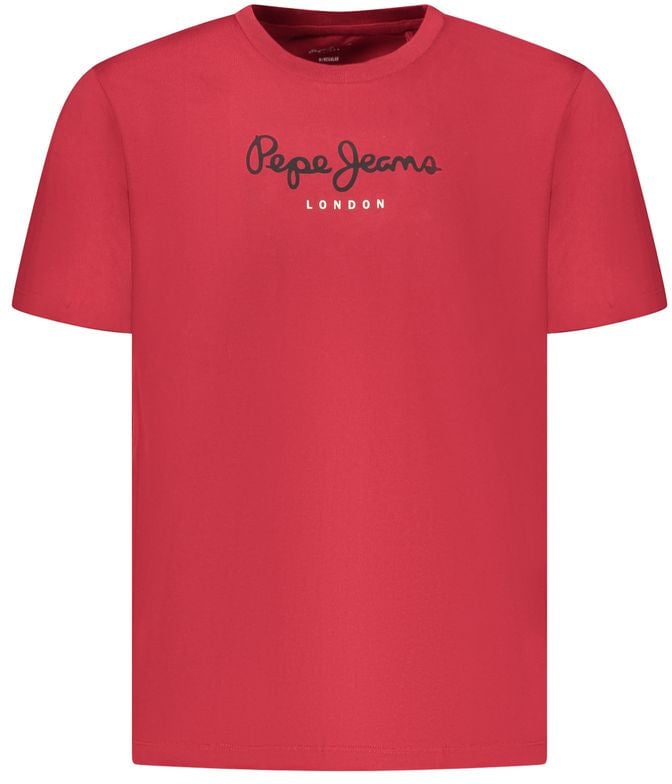 Pepe Jeans Red Cotton Men T-Shirt Rood