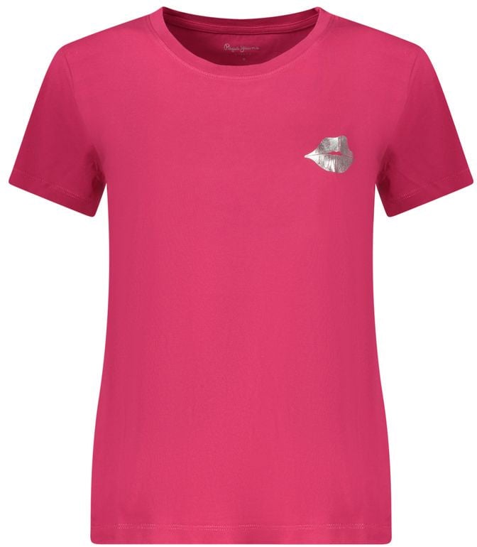 Pepe Jeans Rosso Cotton Women T-Shirt Rood