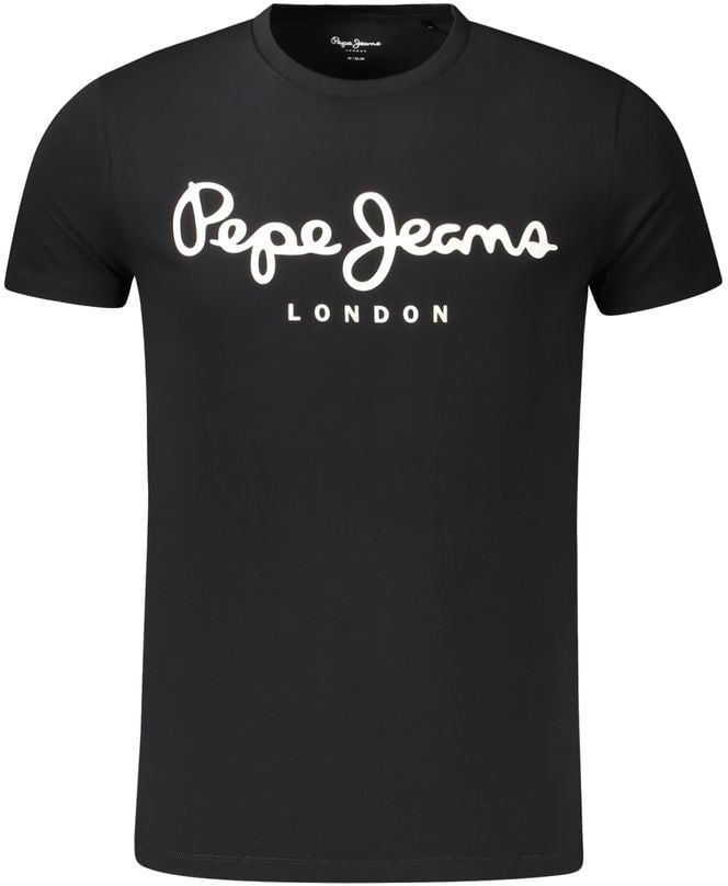 Pepe Jeans Black Cotton Men's T-Shirt Zwart