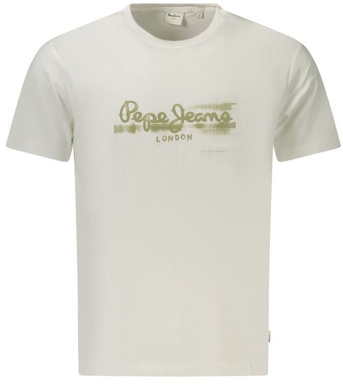 Pepe Jeans Bianco Cotton Men T-Shirt Wit