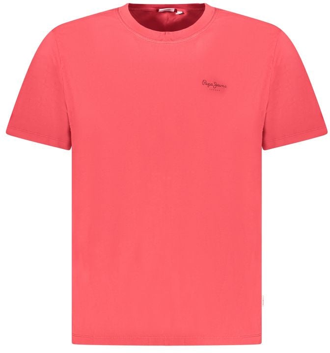 Pepe Jeans Rosso Cotton Men T-Shirt Rood