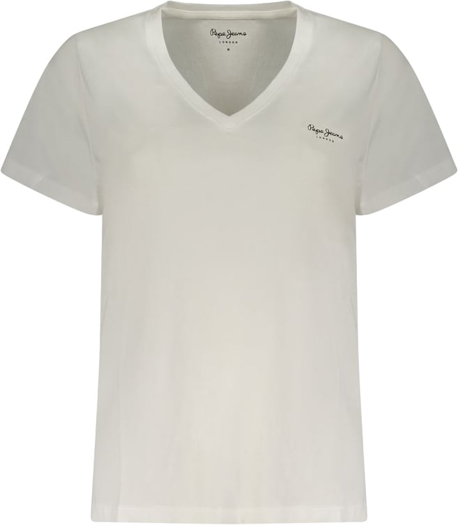 Pepe Jeans Bianco Cotton Womens T-Shirt Wit
