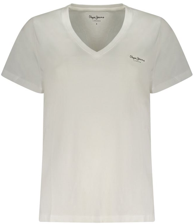 Pepe Jeans Bianco Cotton Womens T-Shirt Wit