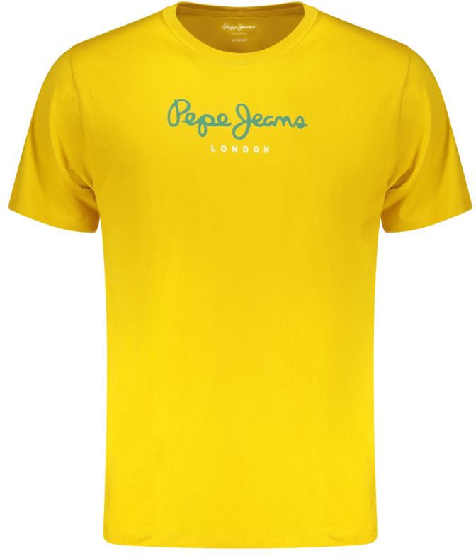 Pepe Jeans Giallo Cotton Men T-Shirt Blauw