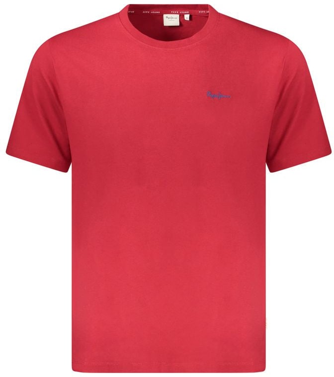 Pepe Jeans Red Cotton Men T-Shirt Rood