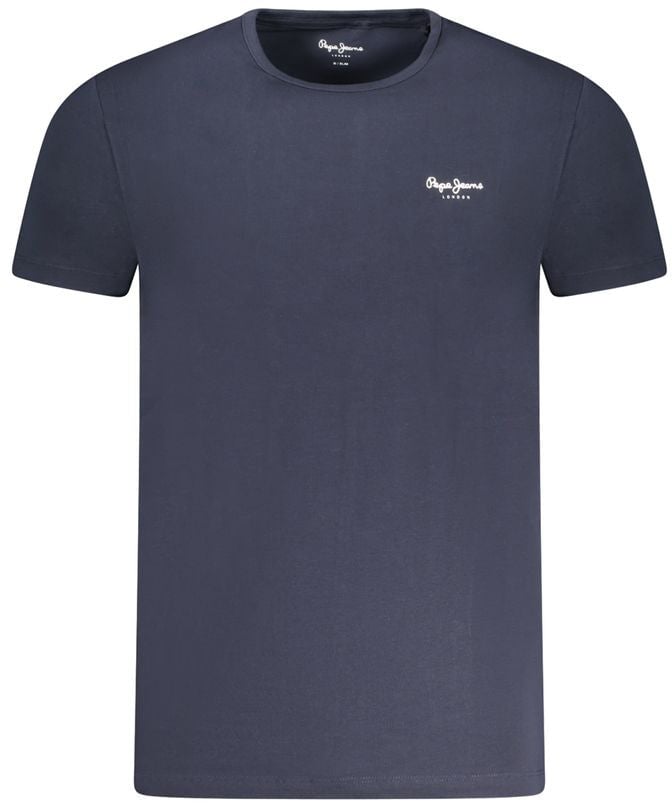 Pepe Jeans Blue Cotton T-Shirt Blauw