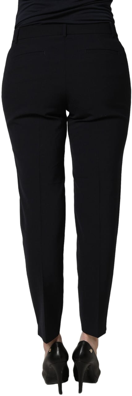 Peserico Black Skinny Mid Waist Chino Women Trouser Pants Zwart