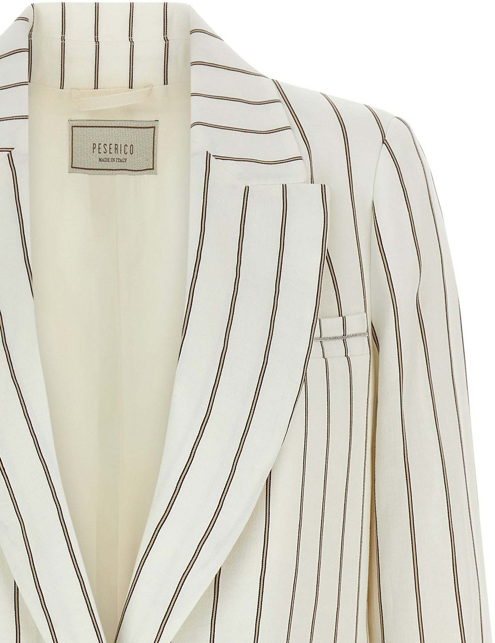 Peserico White Linen Blazer Wit
