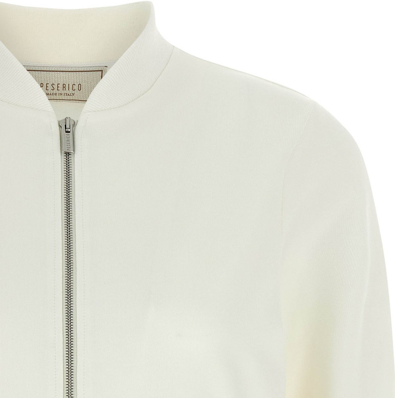 Peserico White Cotton Sweatshirt Beige