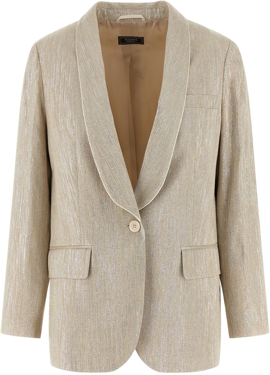 Peserico Beige Viscose Blazer Beige